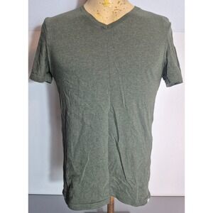 Pact Organic Cotton Mens Short Sleeve T-Shirt Small Green V-Neck Made in India